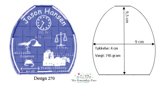 Dåbsgave – glastype Shape – Medium-938