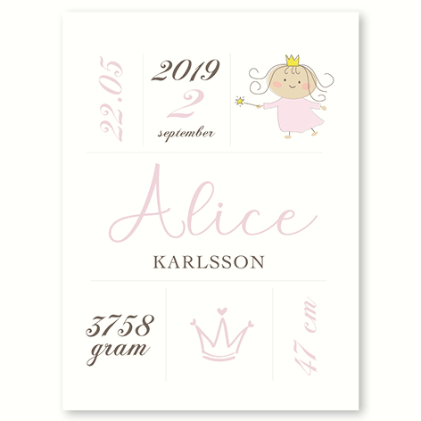 Den lille Prinsesse - fødselsplakat